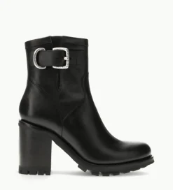 FREE LANCE Paris Boot biker à boucle - Justy 90 - Cuir lisse - Noir Hot