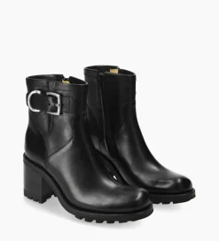 FREE LANCE Paris Boot biker à boucle - Justy 70 - Cuir lisse - Noir Flash Sale