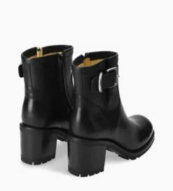 FREE LANCE Paris Boot biker à boucle - Justy 70 - Cuir lisse - Noir Flash Sale
