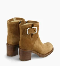FREE LANCE Paris Boot biker à boucle - Justy 70 - Cuir velours - Cigare Shop