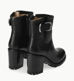 FREE LANCE Paris Boot biker à boucle - Justy 90 - Cuir lisse - Noir Hot