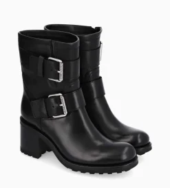 FREE LANCE Paris Boot biker à double boucle - Biker 70 - Cuir lisse - Noir Online