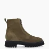 FREE LANCE Paris Boot ranger à zip - Gisèle - Cuir velours - Kaki New