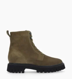 FREE LANCE Paris Boot ranger à zip - Gisèle - Cuir velours - Kaki New