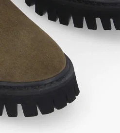 FREE LANCE Paris Boot ranger à zip - Gisèle - Cuir velours - Kaki New