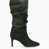 FREE LANCE Paris Botte à talon - Céleste 65 - Cuir velours - Militaire Cheap