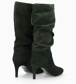 FREE LANCE Paris Botte à talon - Céleste 65 - Cuir velours - Militaire Cheap