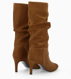 FREE LANCE Paris Botte à talon - Céleste 65 - Cuir velours - Brun Discount