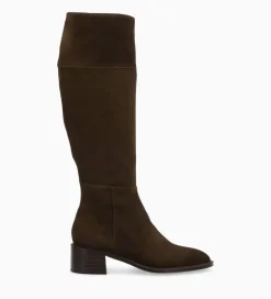 FREE LANCE Paris Botte à talon - Lora 50 - Cuir velours - Marron foncé Marronfoncé Best Sale