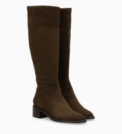 FREE LANCE Paris Botte à talon - Lora 50 - Cuir velours - Marron foncé Marronfoncé Best Sale