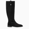 FREE LANCE Paris Botte à talon plat - Joan - Cuir velours - Noir Shop
