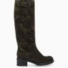 FREE LANCE Paris Botte biker à boucle - Biker 40 - Cuir velours - Camouflage Cheap