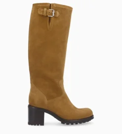 FREE LANCE Paris Botte biker à boucle - Biker 7 - Cuir velours - Sienna Clearance