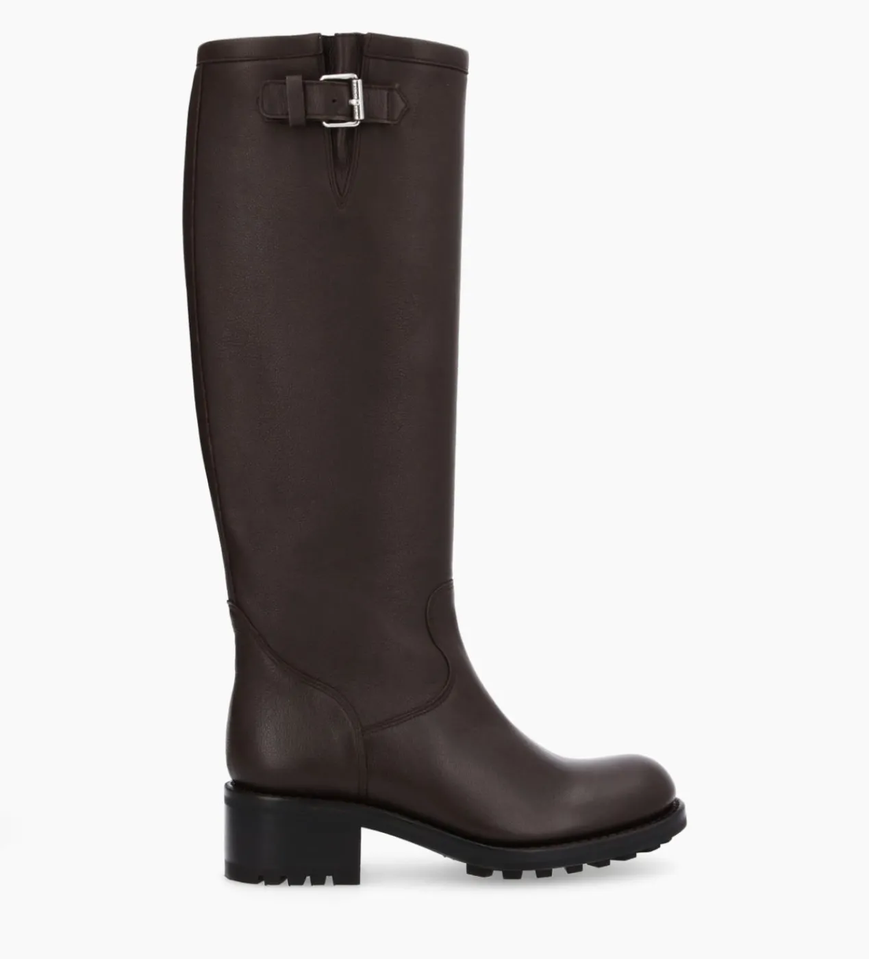FREE LANCE Paris Botte biker à boucle - Biker 40 - Cuir grainé - Marron foncé Marronfoncé New