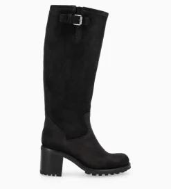 FREE LANCE Paris Botte biker à boucle - Biker 7 - Cuir velours - Noir Outlet