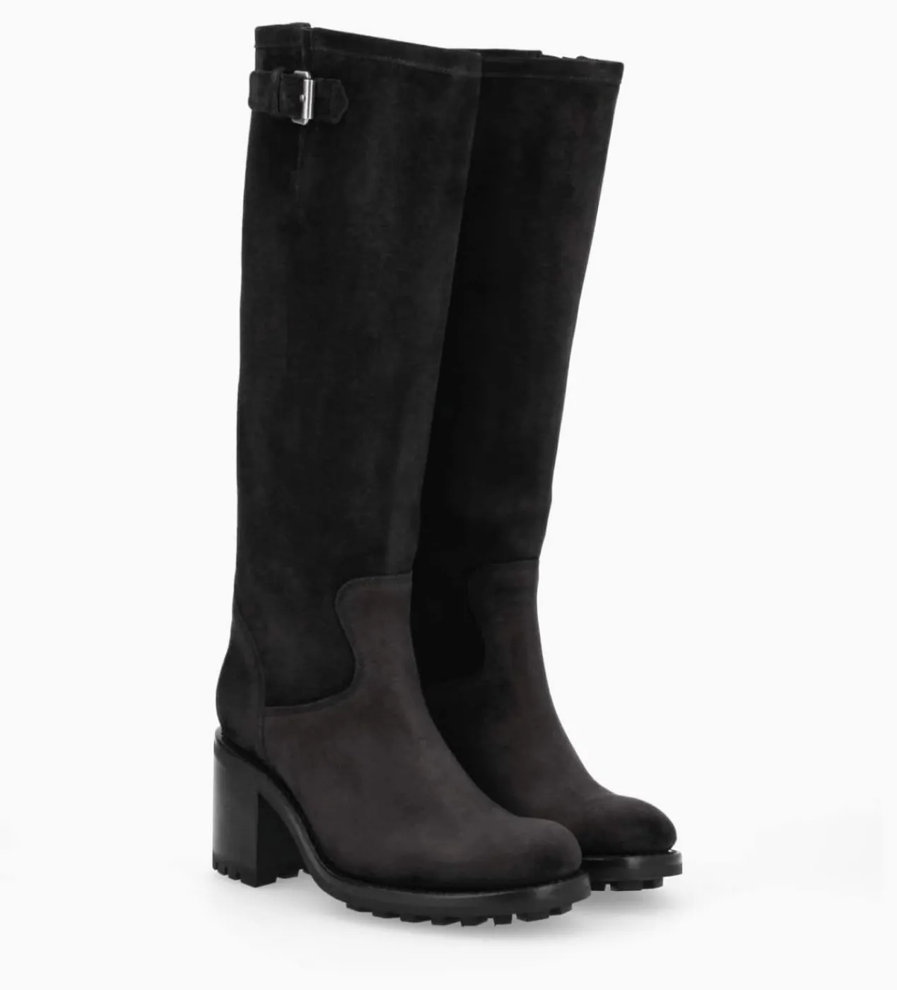 FREE LANCE Paris Botte biker à boucle - Biker 7 - Cuir velours - Noir Outlet