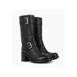 FREE LANCE Paris Botte biker à double boucle biker - Biker 70 - Cuir lisse - Noir Outlet