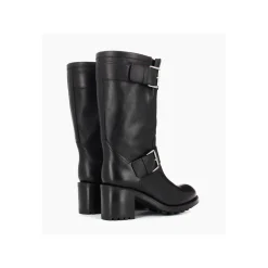 FREE LANCE Paris Botte biker à double boucle biker - Biker 70 - Cuir lisse - Noir Outlet