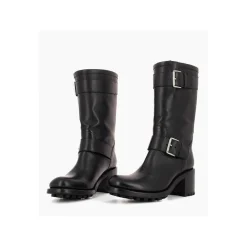 FREE LANCE Paris Botte biker à double boucle biker - Biker 70 - Cuir lisse - Noir Outlet