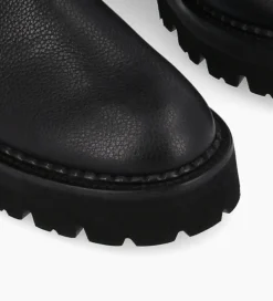FREE LANCE Paris Botte biker à double boucle - Carra 45 - Cuir grainé - Noir Fashion