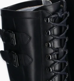 FREE LANCE Paris Botte biker lacée à boucle - Justy 70 - Cuir lisse - Noir Outlet