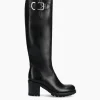 FREE LANCE Paris Botte biker zippée à boucle - Justy 70 - Cuir lisse - Noir Discount