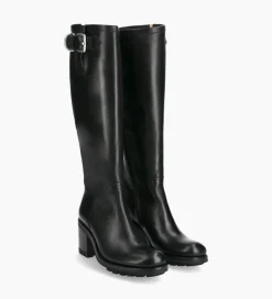 FREE LANCE Paris Botte biker zippée à boucle - Justy 70 - Cuir lisse - Noir Discount