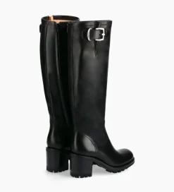 FREE LANCE Paris Botte biker zippée à boucle - Justy 70 - Cuir lisse - Noir Discount