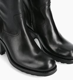 FREE LANCE Paris Botte biker zippée à boucle - Justy 70 - Cuir lisse - Noir Discount