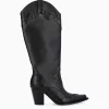 FREE LANCE Paris Botte western à talon - Annie 80 - Cuir de veau lisse mat - Noir Best