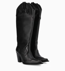 FREE LANCE Paris Botte western à talon - Annie 80 - Cuir de veau lisse mat - Noir Best