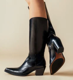 FREE LANCE Paris Botte western à talon - Ruby 50 - Cuir de veau lisse brillant - Noir Cheap