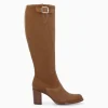 FREE LANCE Paris Botte zippée à talon - Legend 70 - Cuir velours - Sienna Discount
