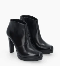 FREE LANCE Paris Bottine à talon à zip - Juke 70 - Cuir lisse - Noir Discount