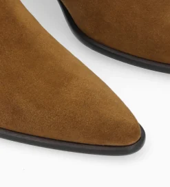 FREE LANCE Paris Bottine à talon à zip - Megan 50 - Cuir velours - Tabac Best