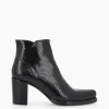 FREE LANCE Paris Bottine à talon à zip - Paddy 70 - Cuir imprimé serpent - Noir Sale