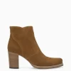 FREE LANCE Paris Bottine à talon à zip - Paddy 70 - Cuir velours - Sienna Outlet