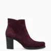 FREE LANCE Paris Bottine à talon à zip - Paddy 70 - Cuir velours - Bordeaux Clearance