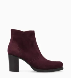 FREE LANCE Paris Bottine à talon à zip - Paddy 70 - Cuir velours - Bordeaux Clearance