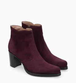 FREE LANCE Paris Bottine à talon à zip - Paddy 70 - Cuir velours - Bordeaux Clearance