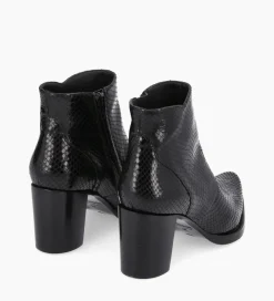 FREE LANCE Paris Bottine à talon à zip - Paddy 70 - Cuir imprimé serpent - Noir Sale