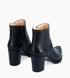 FREE LANCE Paris Bottine à talon à zip - Paddy 70 - Cuir embossé croco - Noir Shop