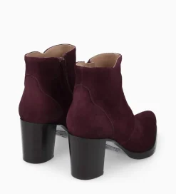 FREE LANCE Paris Bottine à talon à zip - Paddy 70 - Cuir velours - Bordeaux Clearance