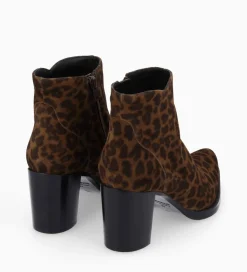 FREE LANCE Paris Bottine à talon à zip - Paddy 70 - Cuir velours - Léopard Cheap