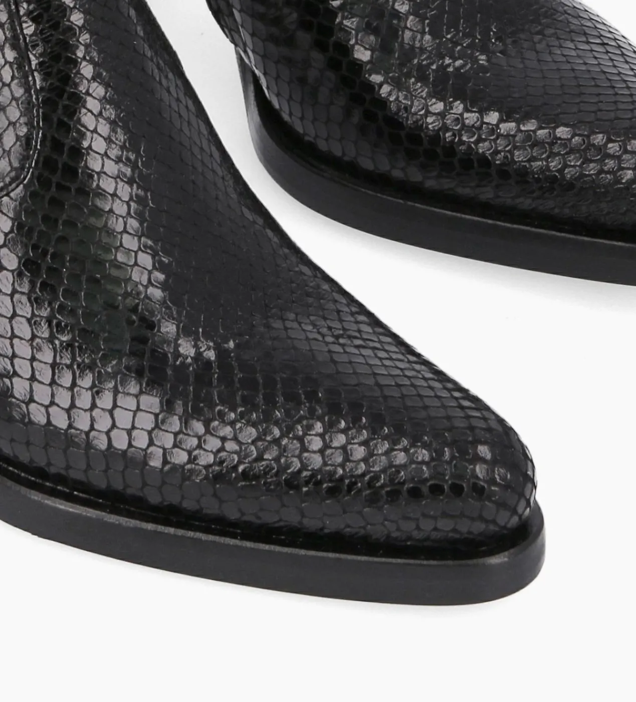 FREE LANCE Paris Bottine à talon à zip - Paddy 70 - Cuir imprimé serpent - Noir Sale