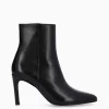 FREE LANCE Paris Bottine à talon aiguille zippée - Stella 85 - Cuir de veau lisse brillant - Noir Outlet