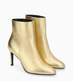 FREE LANCE Paris Bottine à talon aiguille zippée - Stella 85 - Cuir métallisé - Or Fashion