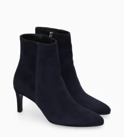 FREE LANCE Paris Bottine à talon aiguille zippée - Stella 65 - Cuir velours - Marine Best