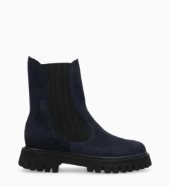 FREE LANCE Paris Bottine chelsea - Georgia - Cuir velours - Marine New