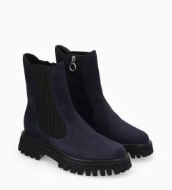 FREE LANCE Paris Bottine chelsea - Georgia - Cuir velours - Marine New